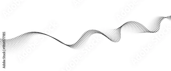 Obraz Flowing Dot Wave halftone gradient pattern on transparent background	