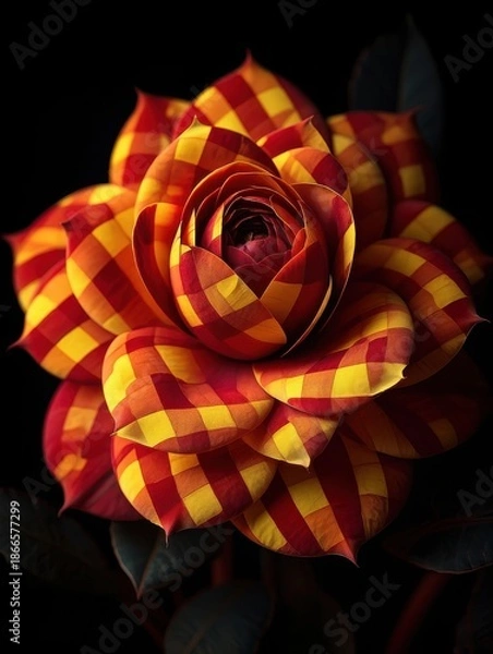 Obraz Checkered Rose Bloom