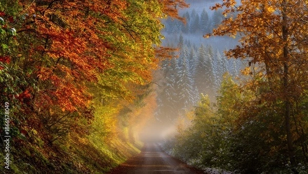 Obraz Autumn Road Scene