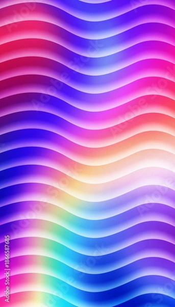 Obraz Vibrant rainbow wavy lines pattern gradient background texture