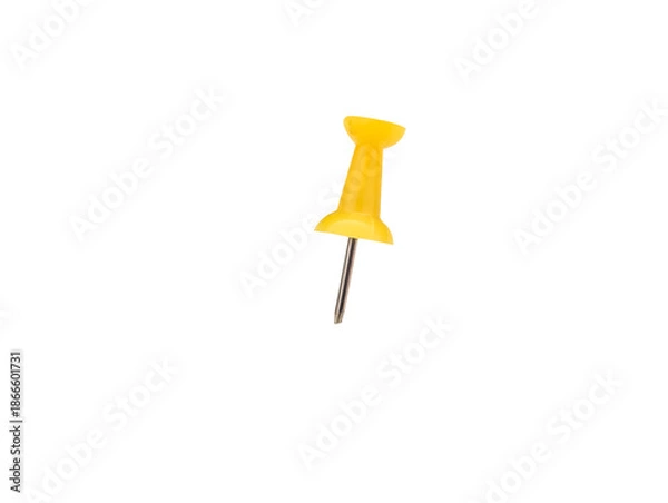 Obraz yellow push pin on transparent background