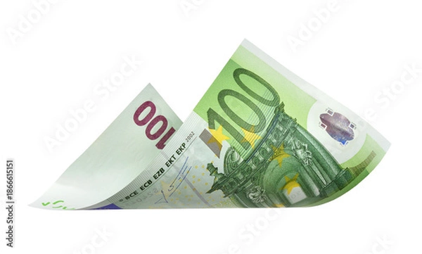 Obraz Flying 100 euro banknotes