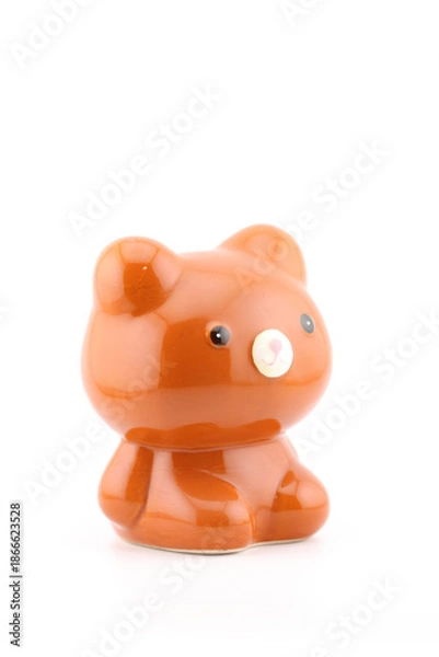 Obraz 陶器の熊の人形　貯金箱