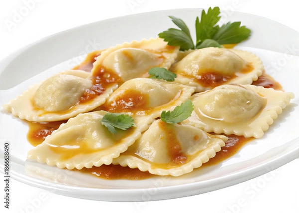 Obraz ravioli on a isolated transparent background