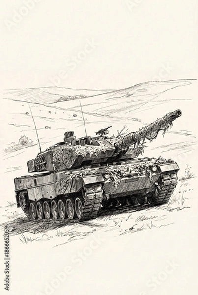Fototapeta German leopard tank