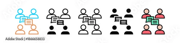 Obraz Team Comunication multiple icon