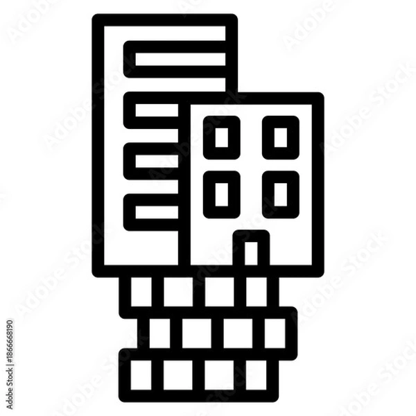 Obraz 부동산 아웃라인 아이콘. 아파트 투자