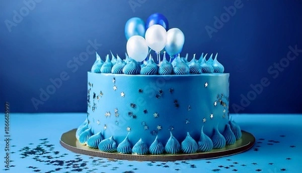 Obraz Blue Birthday Cake