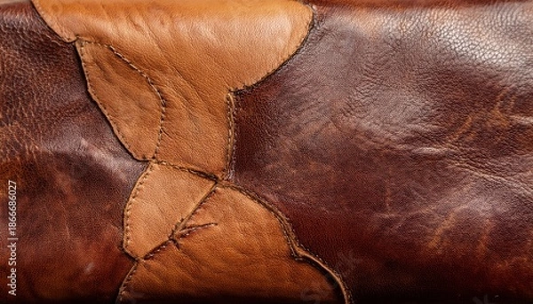 Obraz Brown And Tan Distressed Leather Surface Texture