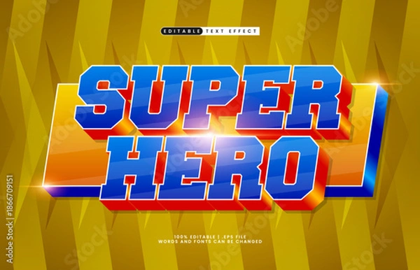 Obraz Super Hero Editable Text Effect - Bold Comic Style Typography for Logo, Poster, and Title