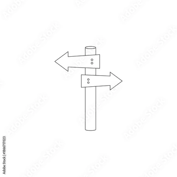 Obraz Directional sign post with arrows pointing left and right
