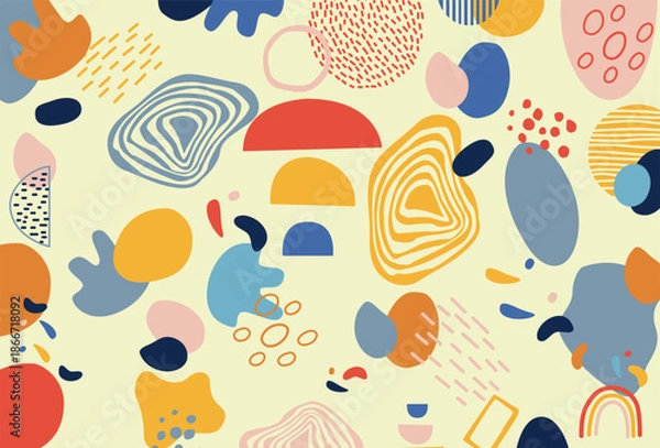 Obraz Boho Hand Drawn Abstract Background Vector