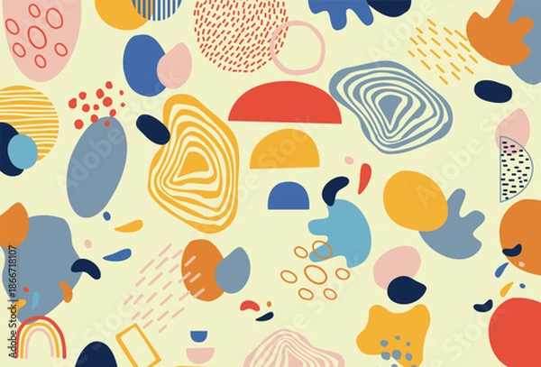 Obraz Boho Hand Drawn Abstract Background Vector