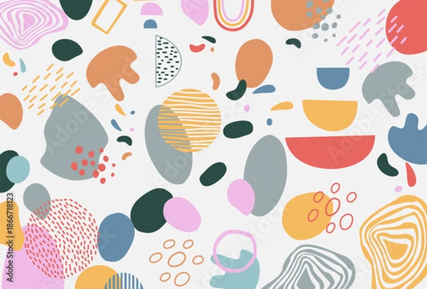 Obraz Boho Hand Drawn Abstract Background Vector