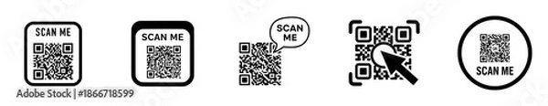 Obraz Scan Me QR Code Icons Collection