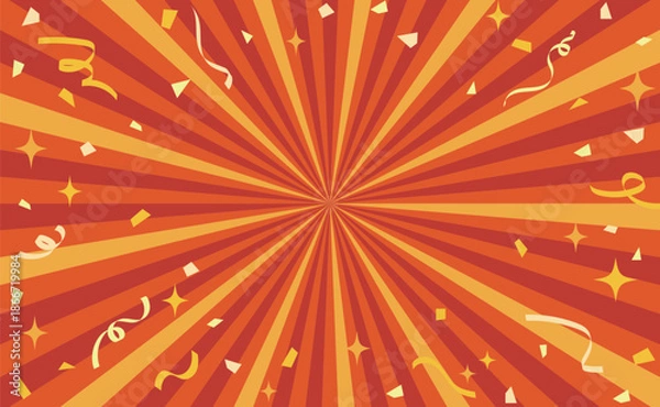 Obraz 赤い紙吹雪サンバースト背景イラスト