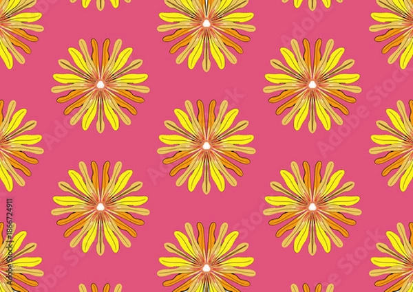 Fototapeta seamless pattern with flowers