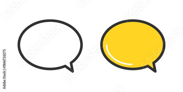 Obraz 丸い吹き出しアイコンのイラスト。Round speech bubble icon illustration.