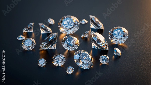 Obraz Shiny diamond placed on table luxury concept.