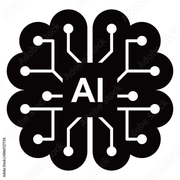 Obraz 次世代の産業を支える人工知能AIと半導体チップのコンセプトベクターイラスト