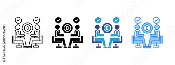 Obraz Bargaining  icon set multiple style collection