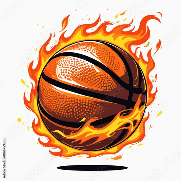 Obraz fiery basketball vector image