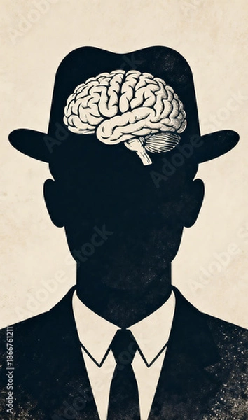Fototapeta man with brain