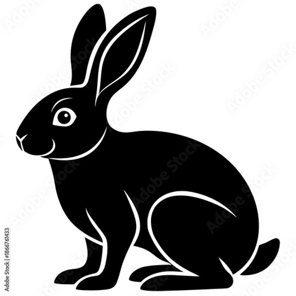 Fototapeta Rabbit isolated on white background Vector
