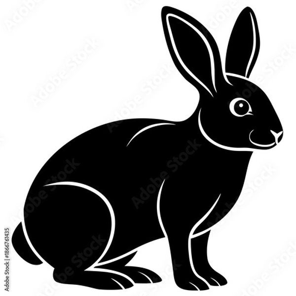 Fototapeta Rabbit isolated on white background Vector