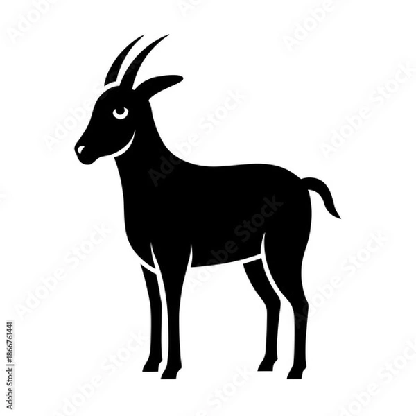 Fototapeta Goat isolated on white background Vector