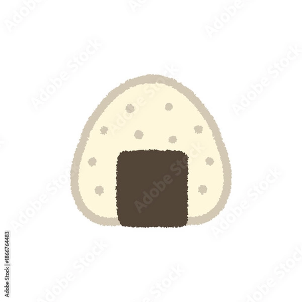Obraz おにぎり 食べ物 手描き パステル かわいい イラスト