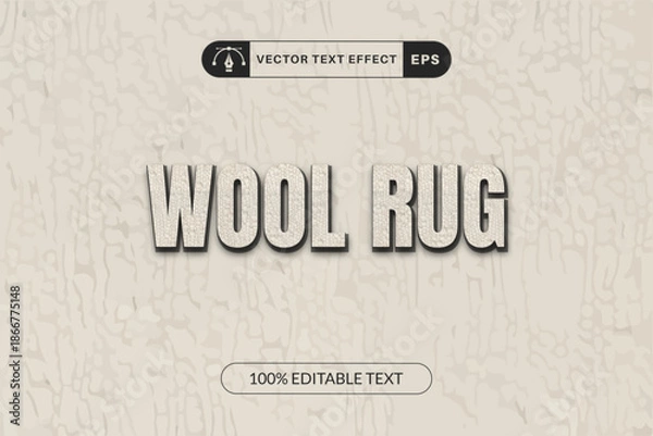 Obraz wool rug texture text effect