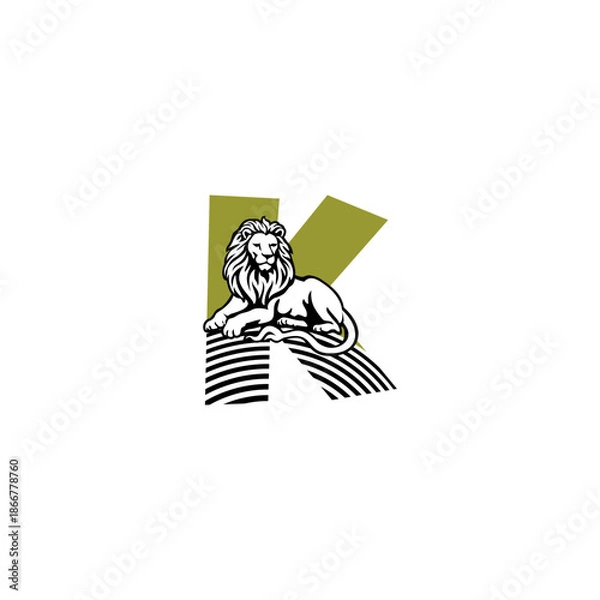 Obraz Bold royal lion sitting with ...