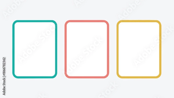 Obraz Three blank rounded rectangle frames in different colors.
