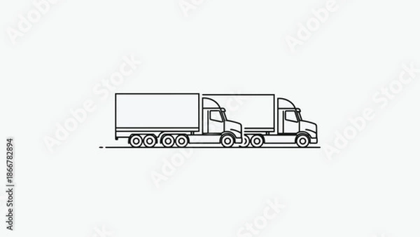 Obraz Two Semi Trucks Lined Up Side By Side.