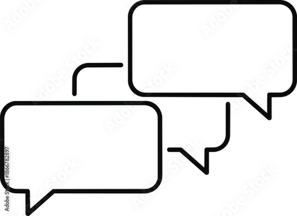 Obraz Two Speech Bubbles Icon Representing Communication.