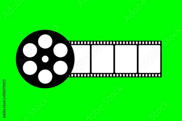 Obraz film roll pattern vector template on green screen background