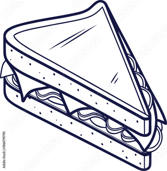 Obraz sandwich icon outline vector icon