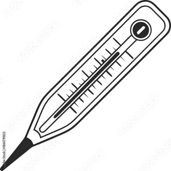 Obraz thermometer digital icon outline icon