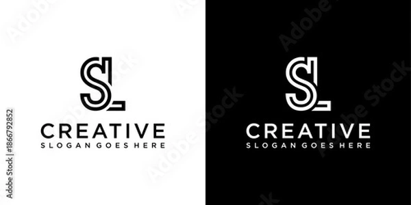 Obraz SL or LS initial letter logo design vector template