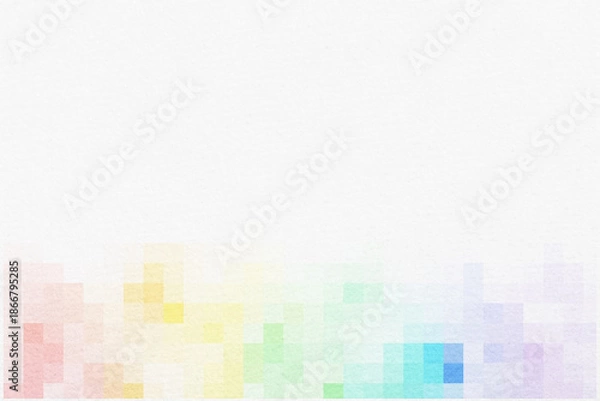 Obraz 白い紙と、カラフルなモザイク