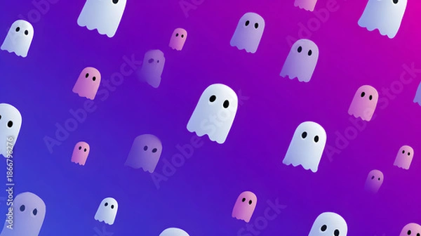 Obraz Cute ghost pattern illustration