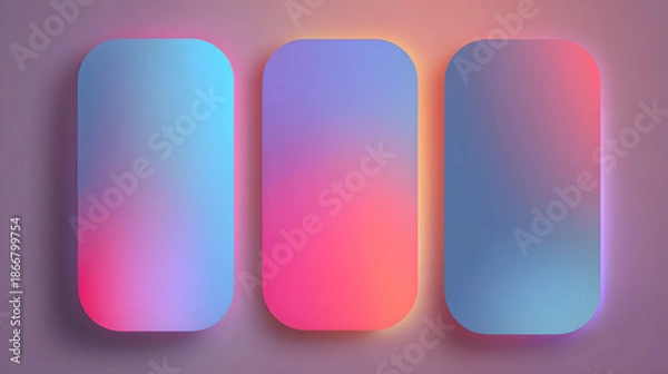 Obraz Glowing rounded button shapes illustration