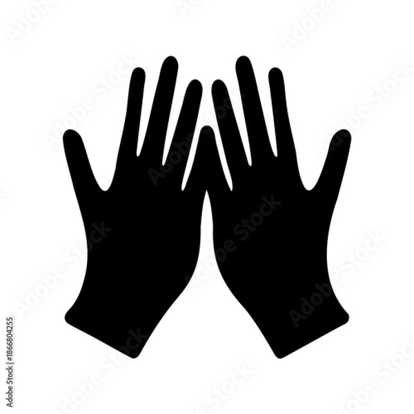 Obraz black leather gloves