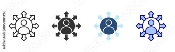 Fototapeta Networking Icon Set. Designed In Multi Style