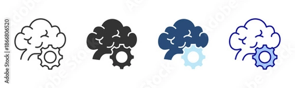Fototapeta Brainstorm Icon Set. Designed In Multi Style