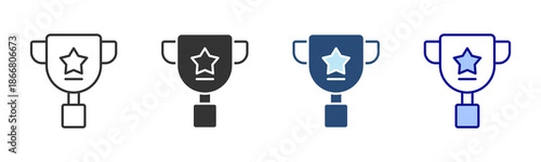 Fototapeta Trophy Icon Set. Designed In Multi Style