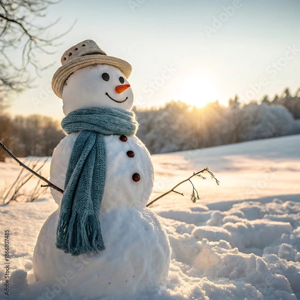 Obraz snowman in the forest