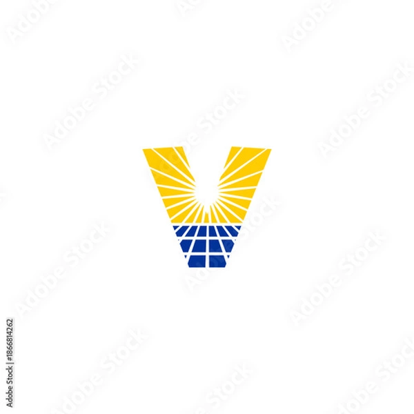 Obraz Modern Geometric Letter V Sol...