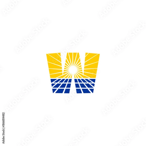 Obraz Modern Geometric Letter W Sol...